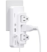 ELEGRP Outlet Extender with 3 Rotating Surge Protector Outlets, Multi Plug Outlet Adapter with 3 ...