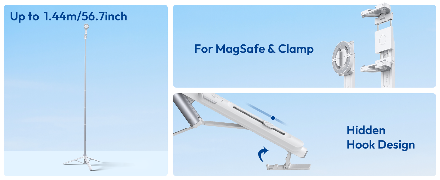 The 7-section ABS-made tripod enables fast and fumble-free set-up