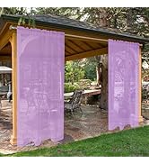SpaceDresser Waterproof Outdoor Sheer Curtains for Patio - 2 Panels Rod Pocket Indoor Voile Sheer...
