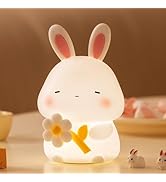 KinYiLO Bunny Night Light for Kids, Cute Rabbit Soft Silicone Lamp, Baby Nursery Nightlight, Touc...