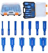 ONEGOTOOL Diamond Hole Saw kit Tile Masonry hex-Shank Drill bits Set for Porcelain Ceramic Concre...
