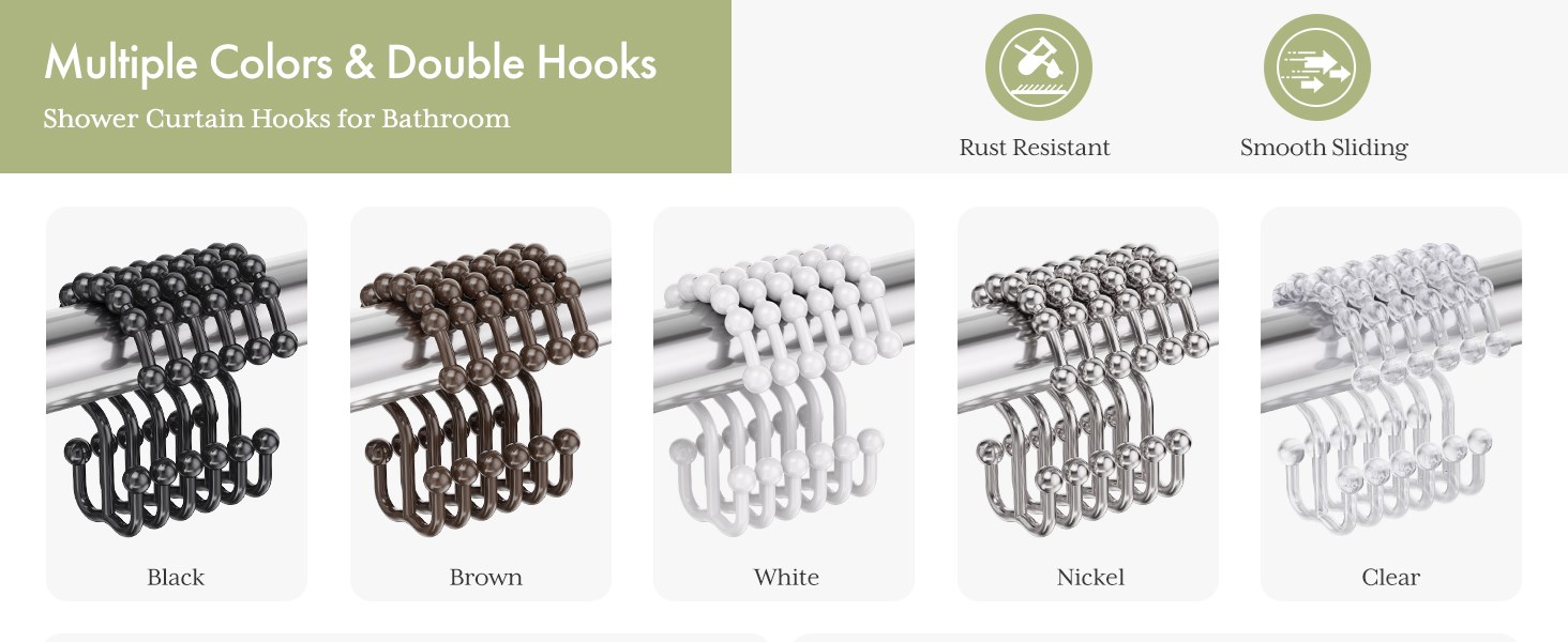 White Shower Curtain Hooks