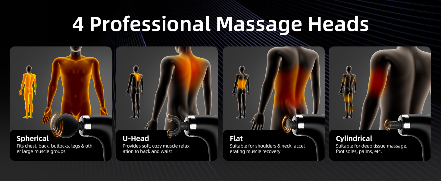 4 Professional Massage Heads