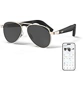 GetD Aviator Smart Glasses for Men Women, AI Translation with ChatGPT for 145 Languages, Bluetoot...