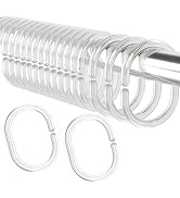 24 Pcs Clear Plastic Shower Curtain Hooks for Bathroom C Shape Shower Rings for Rod Rust Proof Cu...