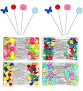 Fteven 400PCS Flat Head Straight Pins Kits, Head Sewing Pins Quilting Pins, Flower Head Sewing Pi...