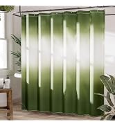 AmazerBath Sage Green Shower Curtain, 72x72 Washable Cloth Ombre Green Shower Curtains for Bathro...