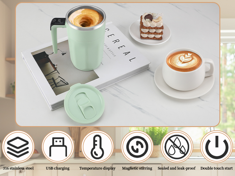 Self Stirring Coffee Mug with Temperature Display