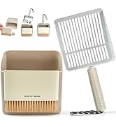 Metal Cat Litter Scooper with Holder, Stainless Steel Metal Litter Scoop Includes Portable Small ...