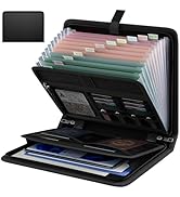 Huolewa Fireproof Accordion File Organizer, Portable Expanding File Folder with Waterproof Zipper...