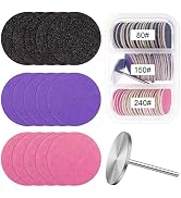 Difenni Sanding Paper Discs with Metal Nail Drill Bit Foot Sandpaper Discs 25mm Foot File Sandpap...