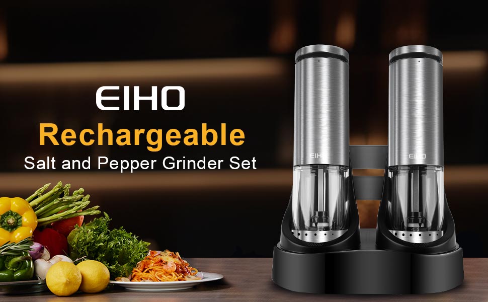 Electric Salt and Pepper Grinder Set