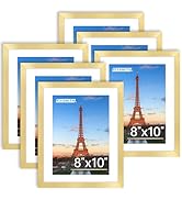 FIXSMITH 8x10 Picture Frame Bulk-6 Pack, Gold Picture Frames Collage Wall Decor, Wall & Tabletop ...