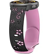 Floral Band Compatible with Garmin Venu 3 Venu 2, 22mm Soft Silicone Cute Women Two-Tone Flower S...