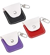 CALFOVERA 3PCS 3 Colors PU Leather Gym Jewlery Storage Pouch Keychain Portable Vintage Wedding Ri...