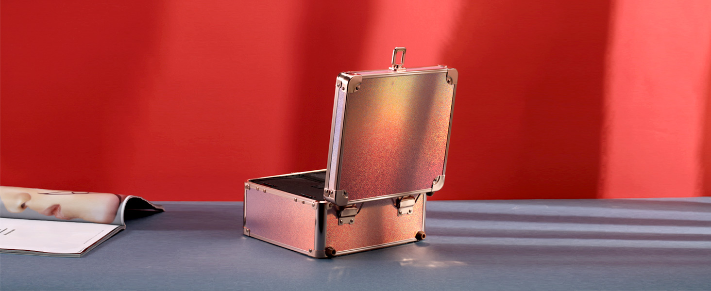 makeup case box bag with led mirror