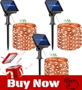 kolpop Orange Solar Fairy Lights Outdoor Waterproof, 3 Pack Total 96FT 240LED Solar Powered Strin...
