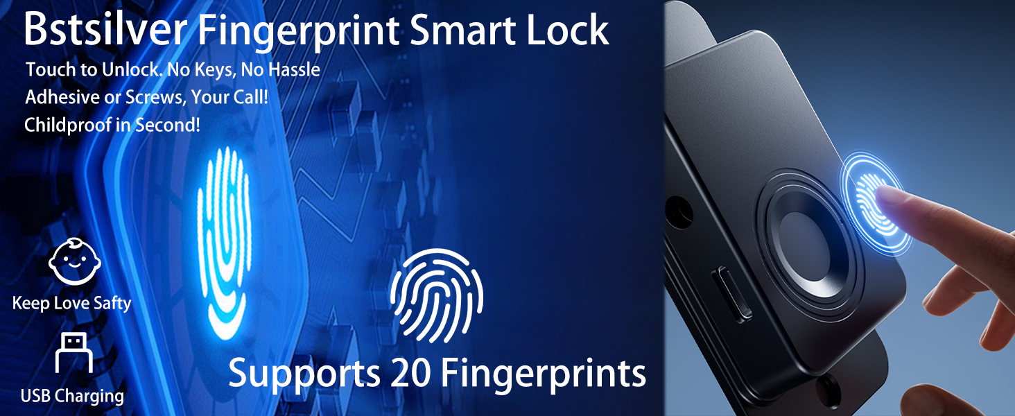 Fingerprint Refrigerator Lock Child Safety
