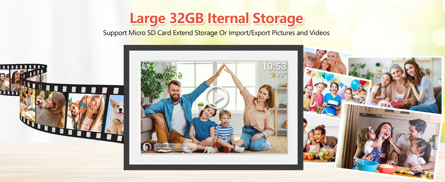 32GB FRAMEO 10.1 Inch Smart WiFi Digital Photo Frame