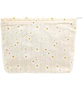 PAZIMIIK Makeup Bag Large Zipper Make Up Pouch for Purse Travel Canvas Cosmetic Organizer for Wom...