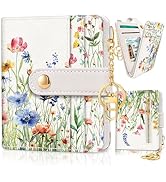 Jogjam Floral Flowers Rfid Ladies Wallet, Small Slim Thin Compact Credit Card Women Wallet, PU Le...