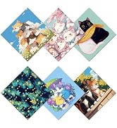 CREATCABIN 6 Pcs Cute Cat Microfiber Glasses Cleaning Cloth Reusable Thicken Sunglasses Cloth Sof...