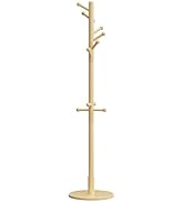 Vlush Sturdy Wooden Coat Rack Stand, Entryway Hall Tree Coat Tree with Solid Round Base for Hat,C...