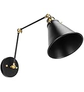 Tissting E27 Vintage Industrial Wall Sconce Adjustable Light Arm Indoor Wall Lanterns Bedside Rea...