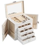 Frebeauty 5-layer Jewelry Box,Faux Leather Jewelry Organizer with 4 Drawers,Jewelry Organizers an...