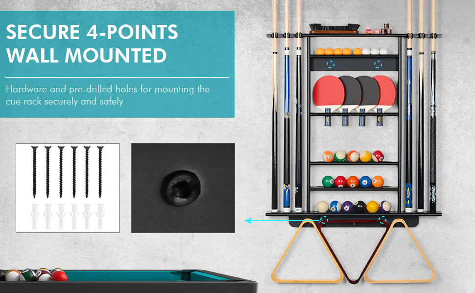 pool cue rack wall mount