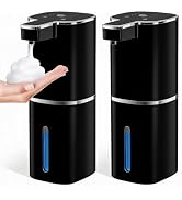 RYTOXILO Automatic Foaming Soap Dispenser Touchless, 2 Pack Black Auto Foam Soap Dispensers for B...