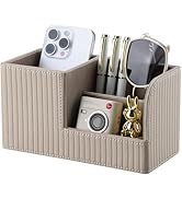 KINGFOM Desk Pen Organizer Office Supplies Caddy Pu Leather Multi-function Storage Box Pen/Pencil...