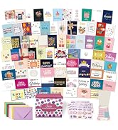 80 Unique Birthday Cards- Happy Birthday Cards Bulk With Greetings Inside – Assorted Envelopes an...