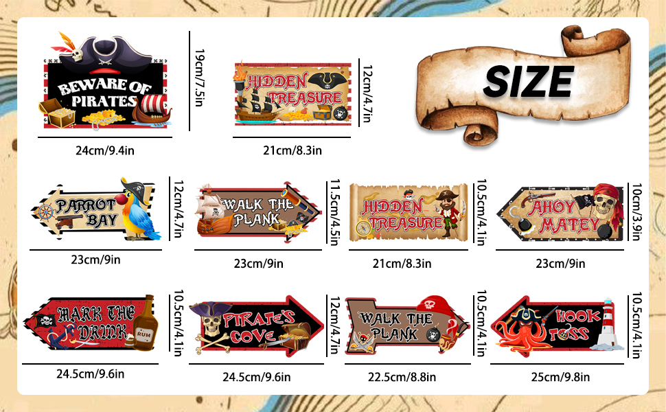 pirate directional sign