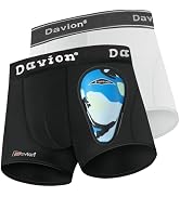 Davion 2-Pack Boys Underwear with 1 Soft Protective Athletic Cup Youth Briefs for Football, Baseb...