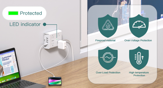 Power strips with surge protection 1080J