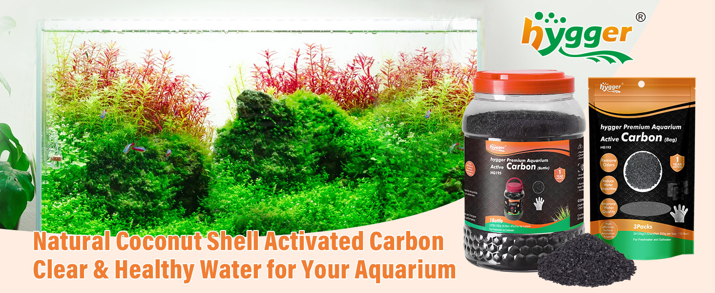 hygger Aquarium Carbon Filter Media Premium Activated Carbon for Fish Tank Filter