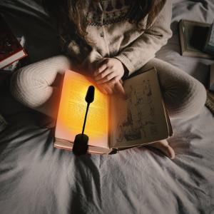 amber blue blocking children's reading light warm led book clip light