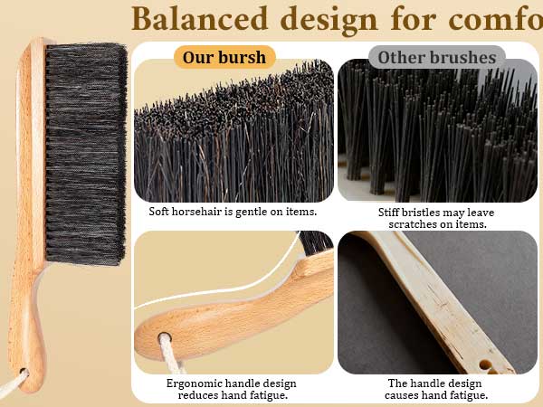 wood horsehair dust brush