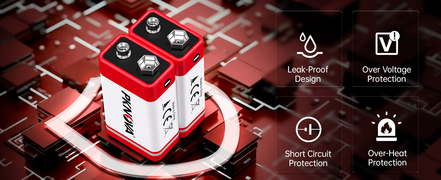 PKNOVA 9V Carbon Battery