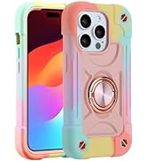 MARKILL Compatible with iPhone 15 Pro Max Case 6.7 Inch with Double Ring Stand, Heavy-Duty Milita...