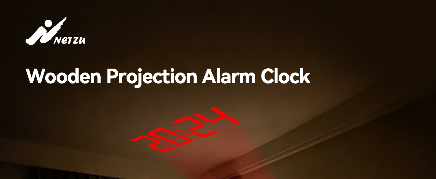 wooden projection clock