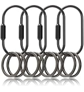 Locking Key Rings,Carabiner Keychain Clip for Keys,Purse Bag Charms Holder for Handbags,Screw Loc...