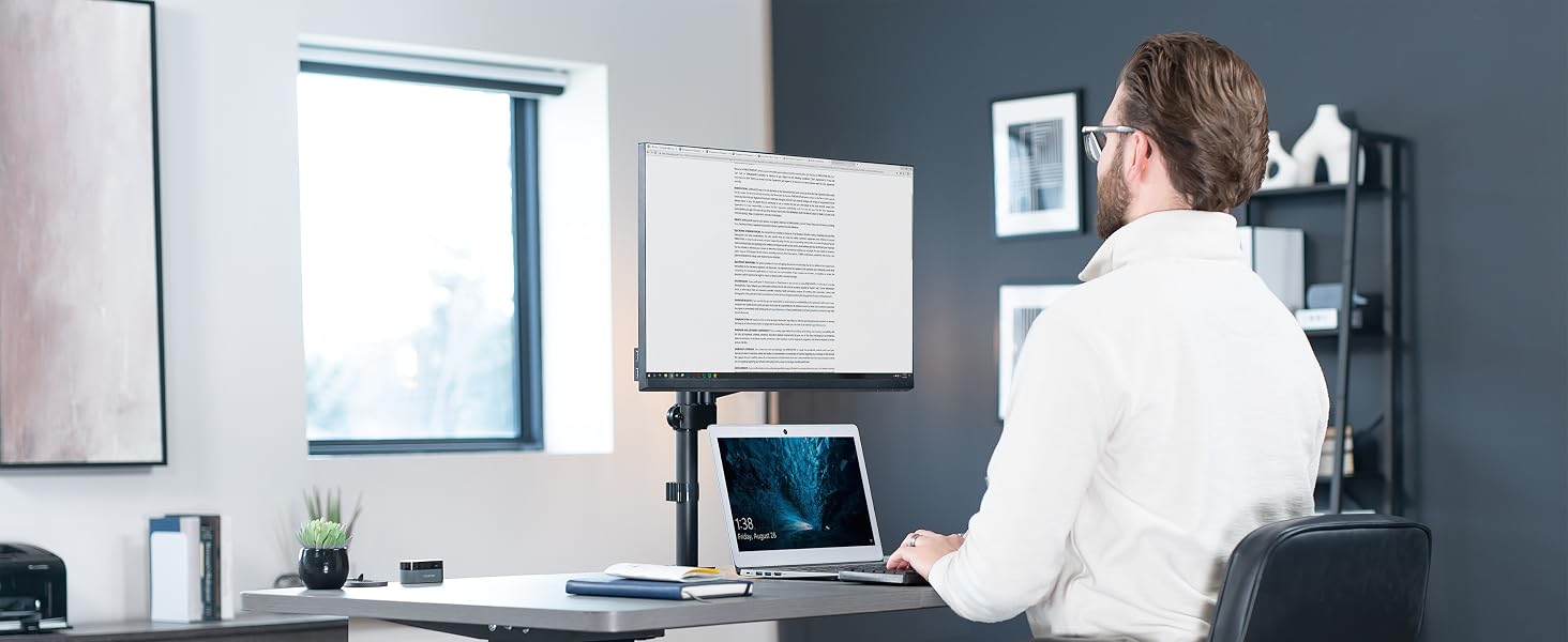 Pneumatic Arm Monitor Desk Mount