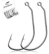 FishTrip 30-Degree Jig Hooks, 50/100pcs Wide Gap EWG Worms Hooks Swimbait Jig Maker Keeper Weedle...