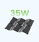 GEYOTO 35W Solar Panel Charger with USB-A and USB-C Ports, 25.4% High Efficiency Folding Portable...