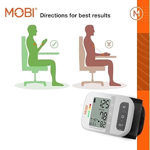 Wrist BP manual; mobi Digital wrist BP monitor; Wristband BP monitor; Wrist blood pressure tracker