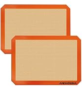 Silicone Baking Mat Sheets Set, Easy Clean &Non-Stick Food Grade Reusable Baking Mat, 2 Half Shee...