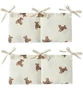 WNHNO 2Pcs White Bedside Hanging Bags Milk Bottle Bib-Storage Crib Organizer Baby Nappy-Dormitory...