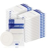 Travel Size Bar Soap in Bulk, Individually Wrapped Disposable Mini Soap for Hand Face & Body Mini...